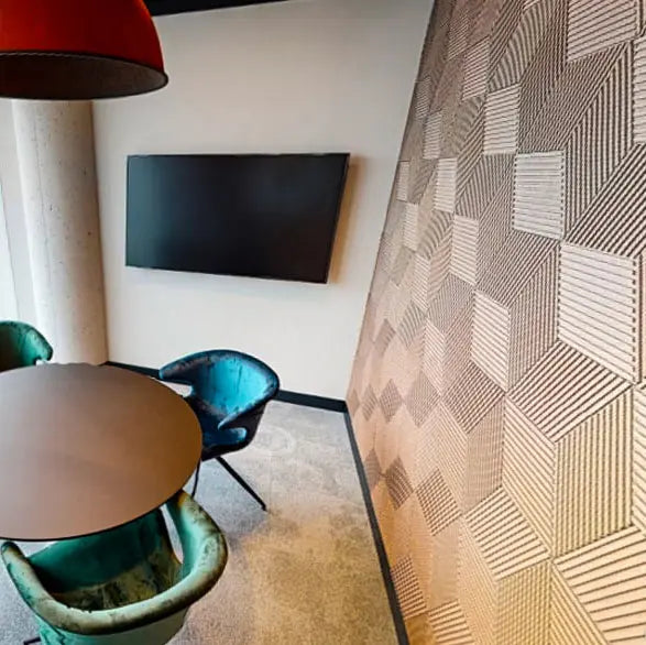 DIAMOND STRIPE 3D Cork Acoustic Wall Panels feature wall DecorMania UK